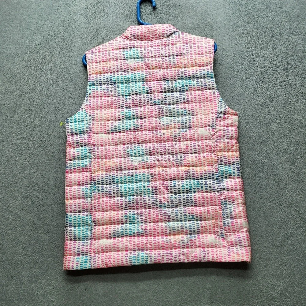 Lands' End Girls‎ Vest XXL Pink Puffer Primaloft Zipper Logo Sleeveless